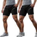 KIT 4 ou 2 Bermudas 2 em 1 Masculina SPORT de Compressão para Treino Dry Fit 3 bolsos